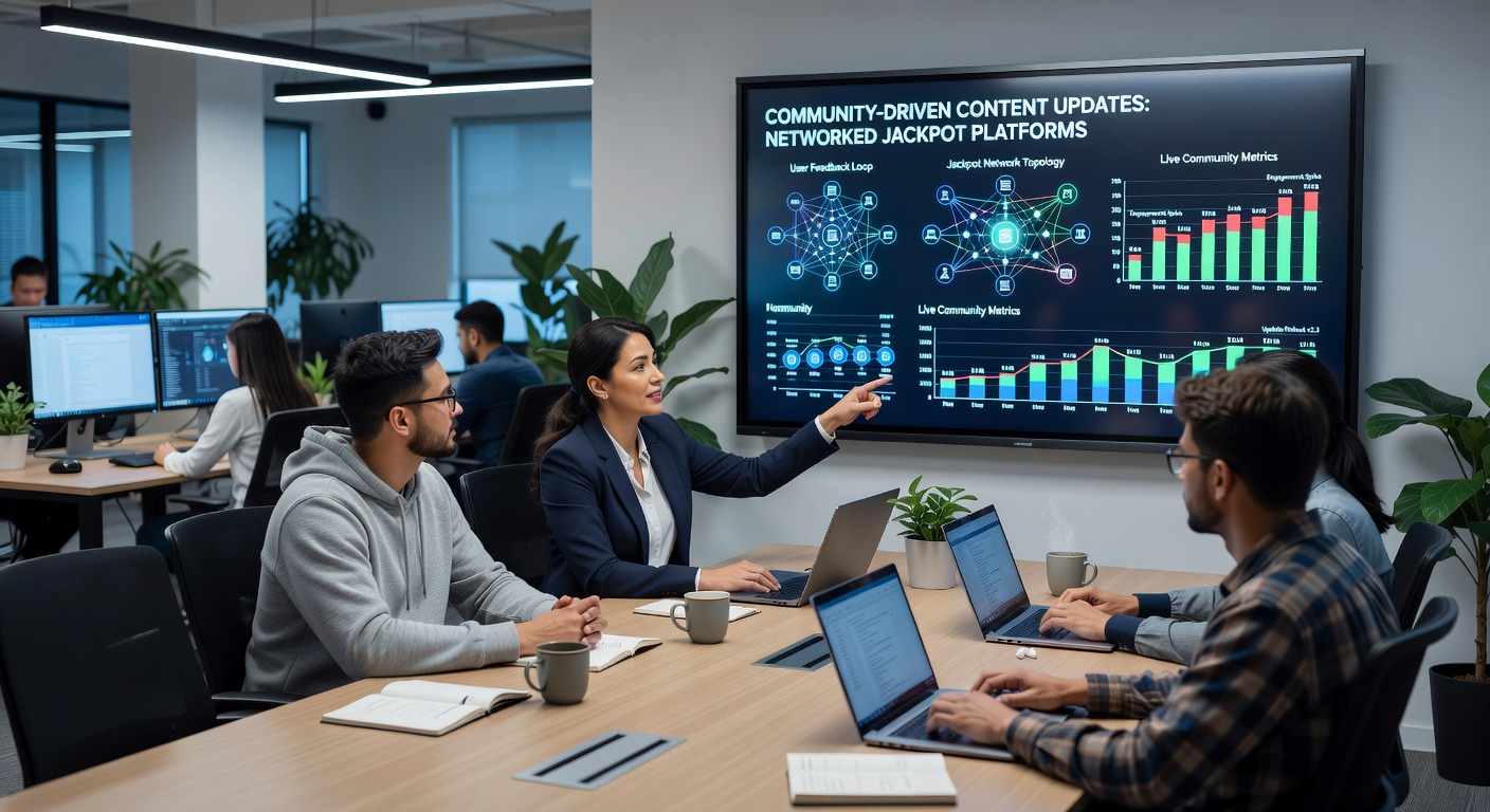 Analytics dashboard displaying community feedback trends mapped against jackpot platform update timelines