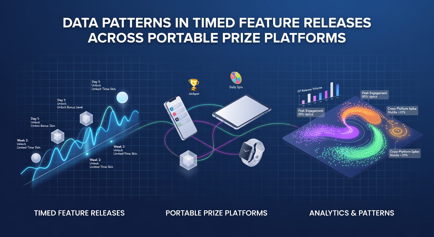 Data visualization showing feature release timing patterns on mobile prize platforms