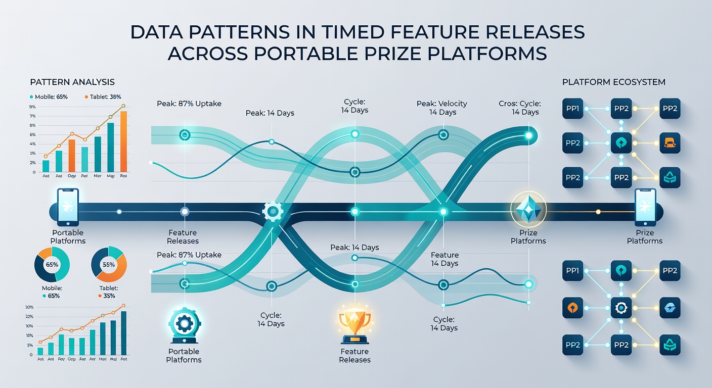 Chart illustrating engagement spikes during scheduled feature releases on portable platforms